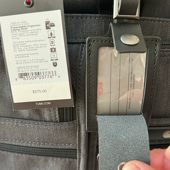 TUMI Charcoal Men's Briefcase - Picture 3 of 6